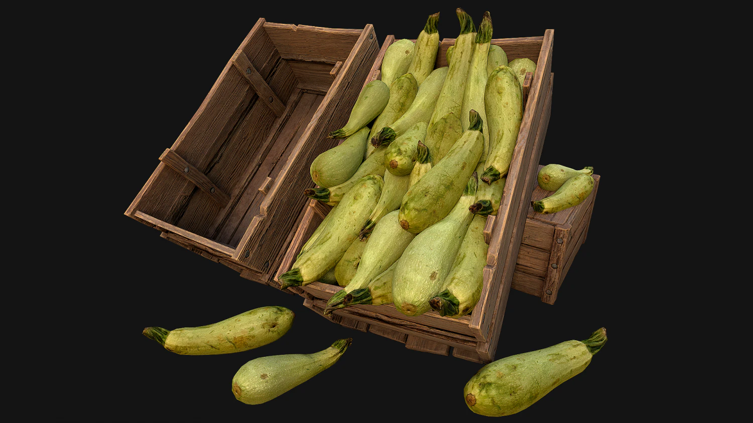 Crate Marrows Box Stand 3D Model .c4d .max .obj .3ds .fbx .stl .blend 