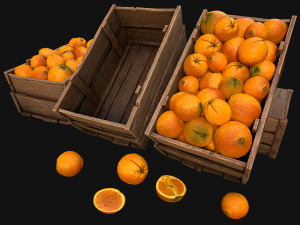 Crate Oranges Box Stand 3D Model