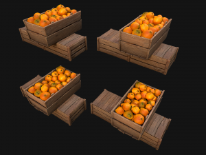 Crate Oranges Box Stand Modello 3D