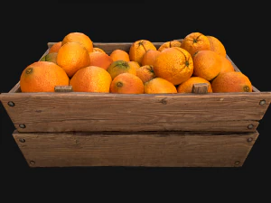 Crate Oranges Box Stand 3D Model