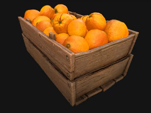 Crate Oranges Box Stand 3D Model