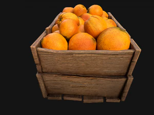 Crate Oranges Box Stand 3D Model