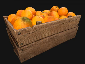 Crate Oranges Box Stand 3D Model