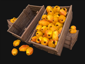 Crate Pears Box Stand 3D Model