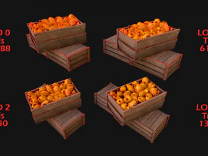 Crate Pears Box Medieval Stand Stall Pear Farm Fruits 3D Model