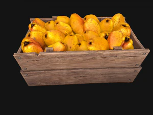 Crate Pears Box Medieval Stand Stall Pear Farm Fruits 3D Model