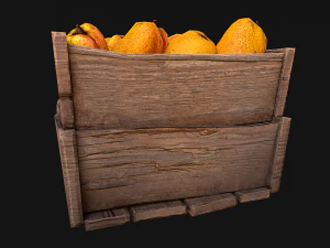 Crate Pears Box Medieval Stand Stall Pear Farm Fruits 3D Model