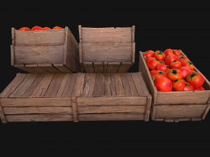 Tomatoes Box Crate Stand 3D Model