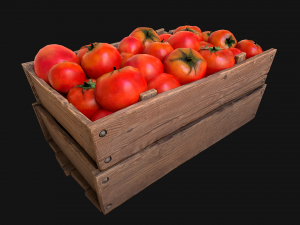 Tomatoes Box Crate Stand 3D Model