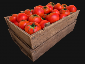 Tomatoes Box Crate Stand 3D Model