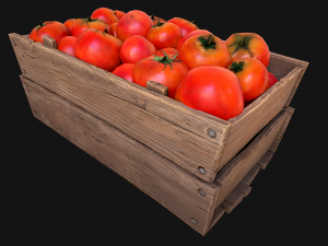Tomatoes Box Crate Stand 3D Model
