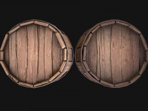 Medieval Wooden Barrel 3D Model