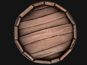 Medieval Wooden Barrel 3D Model