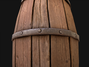 Medieval Wooden Barrel 3D Model