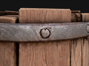 Medieval Wooden Barrel 3D Model
