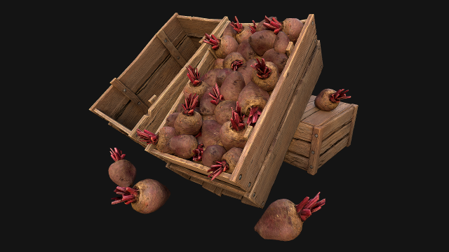 BeetRoot Box Crate Stand Model 3D .c4d .max .obj .3ds .fbx .stl .blend 