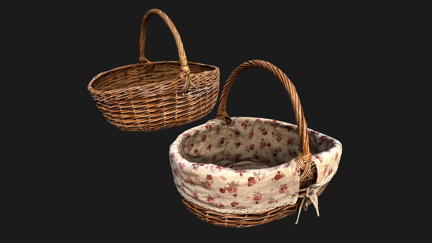 Baskets Pack 3D Model .c4d .max .obj .3ds .fbx .stl .blend