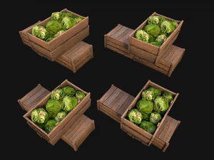 Cabbage Box Crate Stand 3D Model