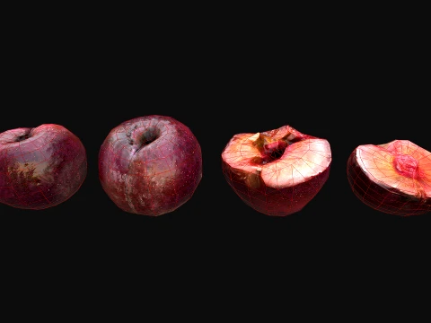Plums plum Purple Fruit Farm Village Food 3D Model
