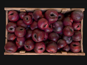 Plums Crate Stand Box Farm Village Food 3D Model