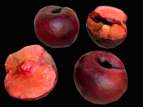 Plums Crate Stand Box Farm Village Food 3D Model