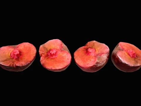 Plums Crate Stand Box Farm Village Food 3D Model