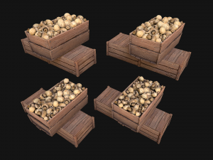 Mushrooms Crate Stand Box 3D 模型