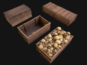 Mushrooms Crate Stand Box 3D 模型