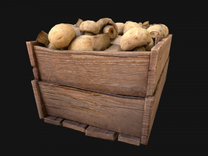 Mushrooms Crate Stand Box 3D 模型