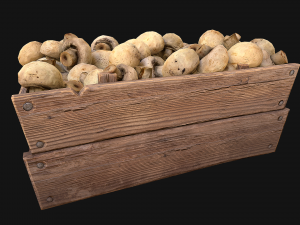 Mushrooms Crate Stand Box 3D 模型