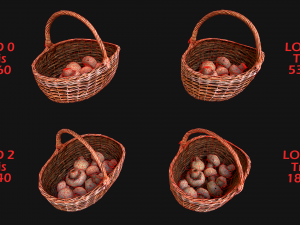 Basket with Mushrooms 3D Model