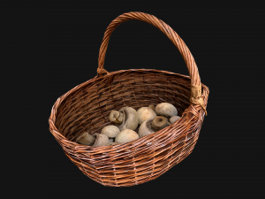 Basket with Mushrooms 3D Model
