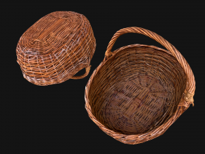 Basket with Mushrooms 3D Model