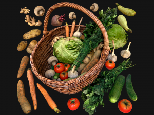 Basket with Vegetables Model 3D