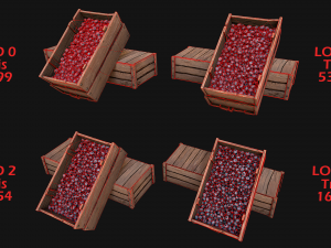 Blueberry Crate Box 3D Model