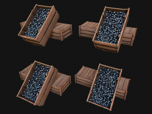 Blueberry Crate Box 3D Model