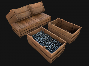 Blueberry Crate Box 3D Model