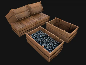 Blueberry Crate Box 3D Model