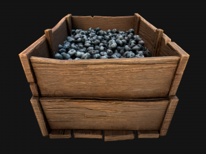 Blueberry Crate Box 3D Model