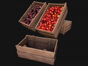 Cherries Crate Box 3D Model