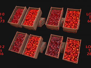 Cherries Crate Box 3D Модель
