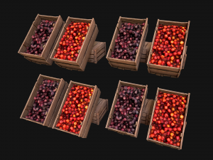 Cherries Crate Box 3D Модель