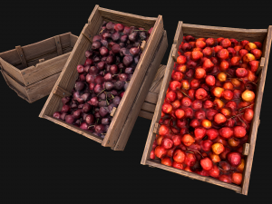 Cherries Crate Box 3D Модель