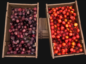 Cherries Crate Box 3D Модель