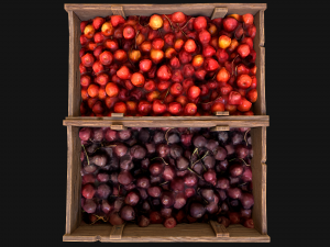 Cherries Crate Box 3D Модель