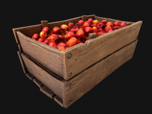 Cherries Crate Box 3D Модель