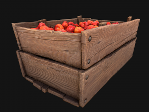 Cherries Crate Box 3D Модель