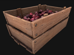 Cherries Crate Box 3D Модель