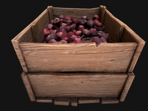 Cherries Crate Box 3D Модель