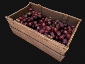 Cherries Crate Box 3D Модель
